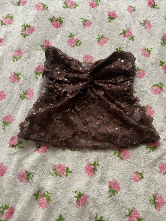 Sincerly Jules Tops - Sincerely Jules Brown Sequin Top